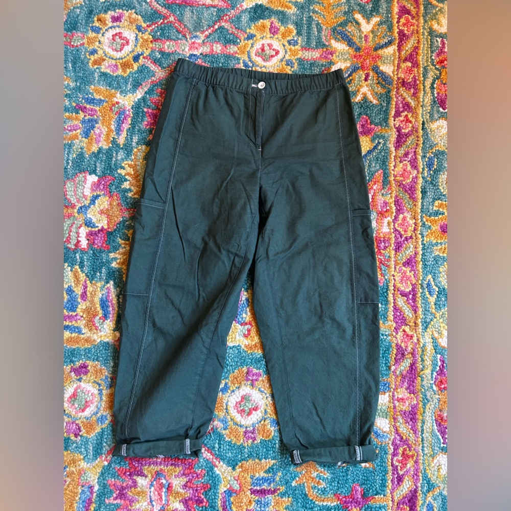 Eileen Fisher Forest Green Barrel Pant